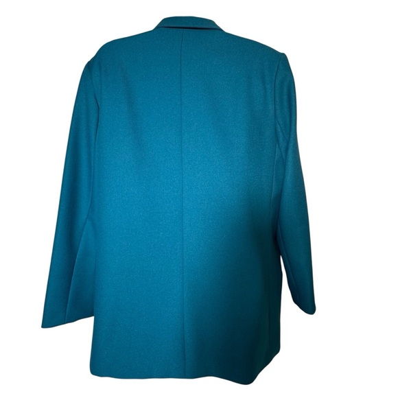 Bend Over Levi Strauss & Co Women's Size 18 W Teal Blazer 1 Button Vintage - Picture 7 of 11